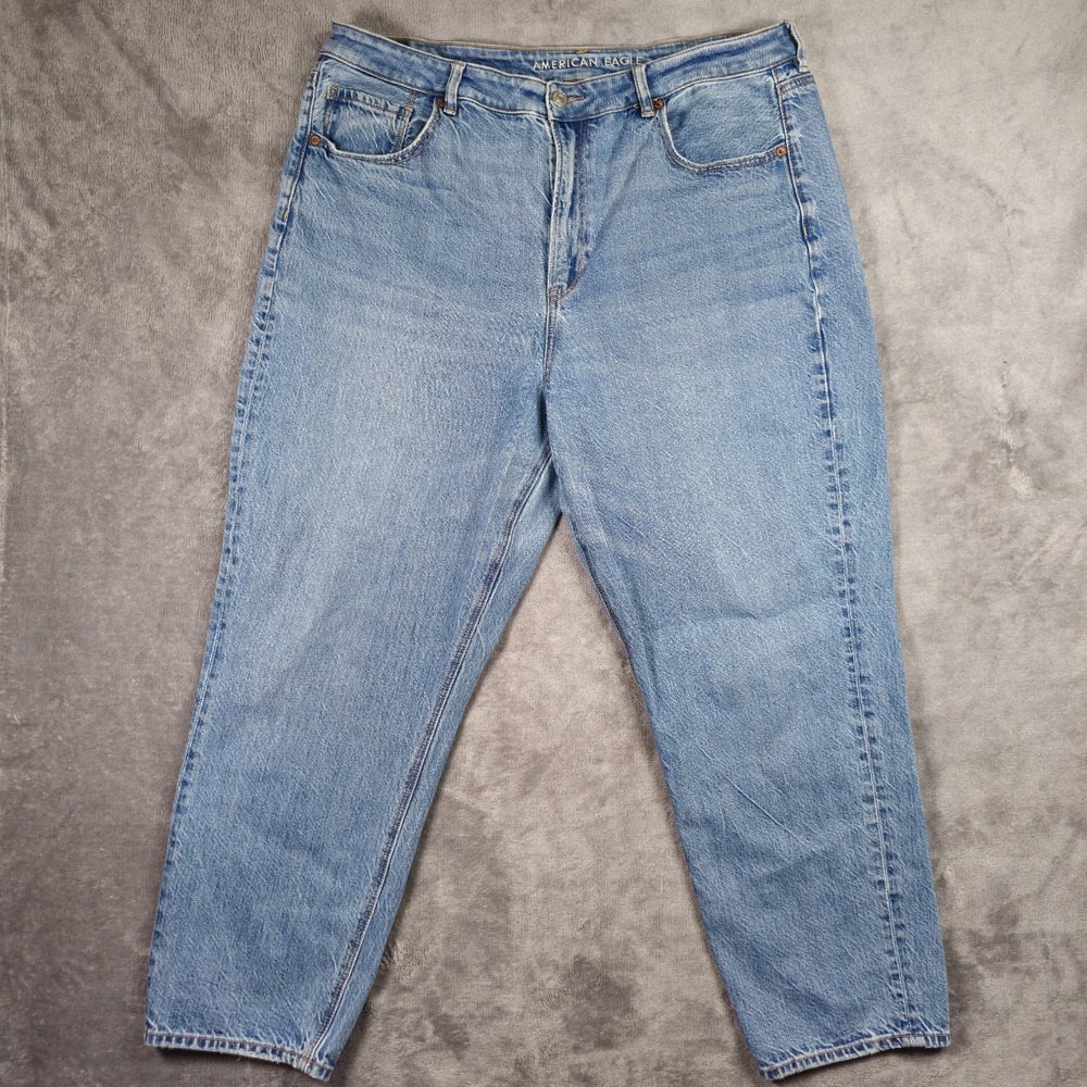 AE AMERICAN EAGLE 18 MOM STRAIGHT JEAN COMFORT STRETCH WAISTBAND WOMENS JEANS